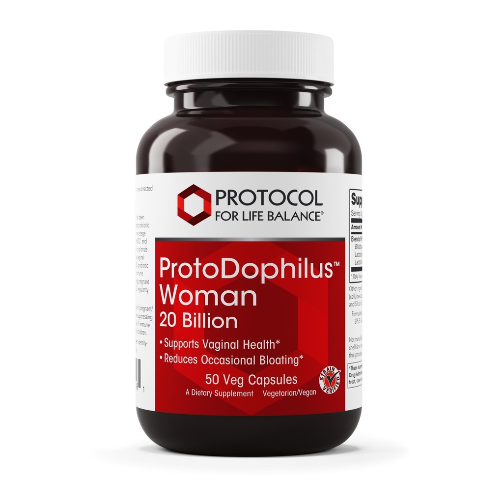 PROTOKOL PRO LIFE BALANCE PROTO Dophilus Woman - 20 miliard - Probiotika pro Gut Health - Podpora Vaginální zdraví & Bloating Relief - Vegan & Kosher - 50 Veg Kapsle