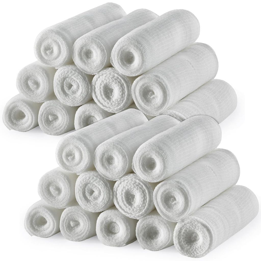 MEDca Gauze Obvazové rolky - 24 balení, 3- Inch x 4.1 Yards, Medical Grade Gáza a Stretch Obvaz pro zranění a první pomoc Kit
