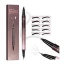 2- in-1 zakřivené oční oko Pen a oční bulvy s 10Pcs Brow tužky, Microblading oční obočí Tužka se 4 Fork- Tip a zakřivené Precise Tip, vodotěsné a dlouhé přetrvávající oční obočí tužky pro ženy, měkké černé