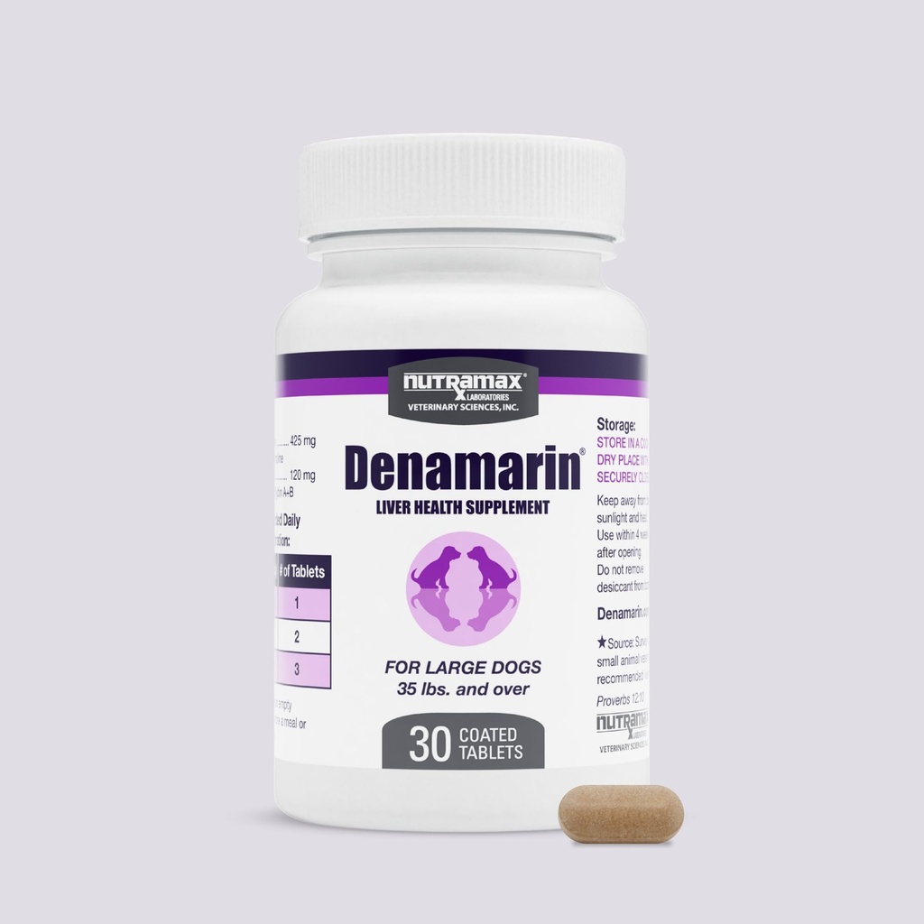 Nutramax Laboratories Denamarin Játra doplněk pro zdraví velkých psů - S S- Adenosylmethionin (SAMe) a Silybin, 30 Tablety (Balení po 1)