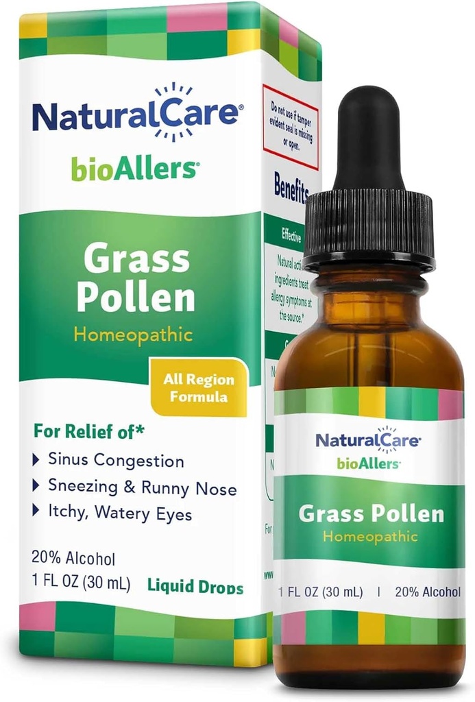 bioAllers NaturalCare Grass Pollen Homeopatické kapalné kapky, 1 Fl Oz 124; Může poskytnout podporu prostřednictvím Sinus Congestion, Chtíč & Runny Nose, Itchy, Watery Eyes