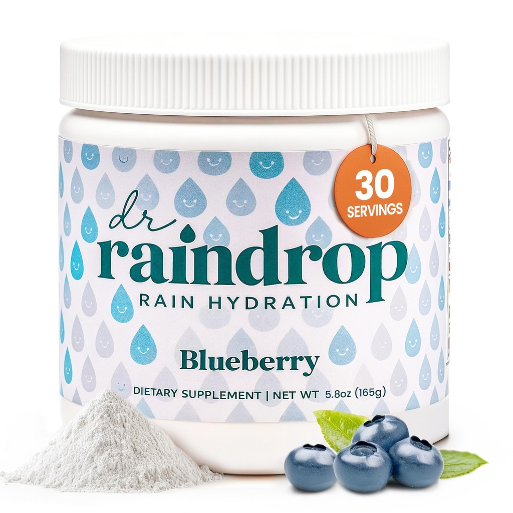 Electrolytes Powder, Blueberry Flavor- No Added Sugar Hydration Drink Mix- Gluten Free with Draslík Citrate - Sports Hydration