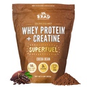 B.rad Superfuel - Grass Fed Whey Protein Isolate Busted with Creatine CLAS124; Farm- Fresh, Easy- to- Digest, Clean Ingredients CLAS124; 100% USA Sourced CLAS124; Cocoa Bean (Chocolate)