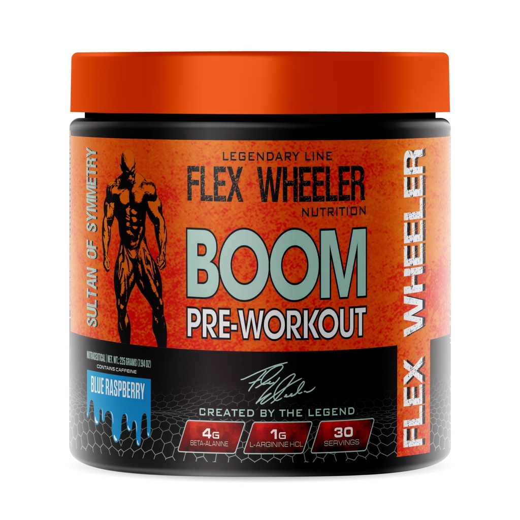 Boom Pre cvičení 124; 225g (30 Serving, Blue Raspberry)