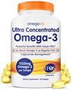 OmegaVia Ultra koncentrovaná Omega 3 Rybí olej Burless, 60 Softgels, Triple Strength Omega 3 Rybí olej doplňky, 1135 mg Čisté Omega3, No Fishy Burps, High EPA DHA DPA, IFOS 5-Star