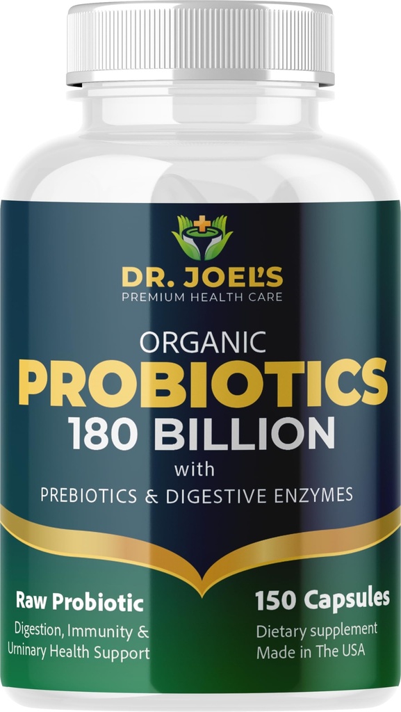 Organic Probiotics 180 Bilion CFU - 40 Strains Vegan Probiotika + Prebiotika + Digestive Enzymy - Gut & Imunitary Health - 100% čisté, maximální potence & akumulační stabilní - Vyrobeno v USA