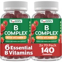 B Complex Gummies with Vitamin C - Great Ochutnávání 1 denně Energy & Nervový systém podpora pro dospělé - Vegan, Kosher, Non- GMO vitamin B Complex Gummies with B12, B6, & Folic Acid - 70 Počet (2 Pack)