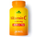 ALFA VITAMINS Vitamin C s Rose HIPS s 1000 mg vitaminu C na porci - Antioxidant & Immunant Support + Podporuje zdravou pleť & Spojky - Non GMO, Vegan, Gluten Free, Dairy Free - 100 Tablety