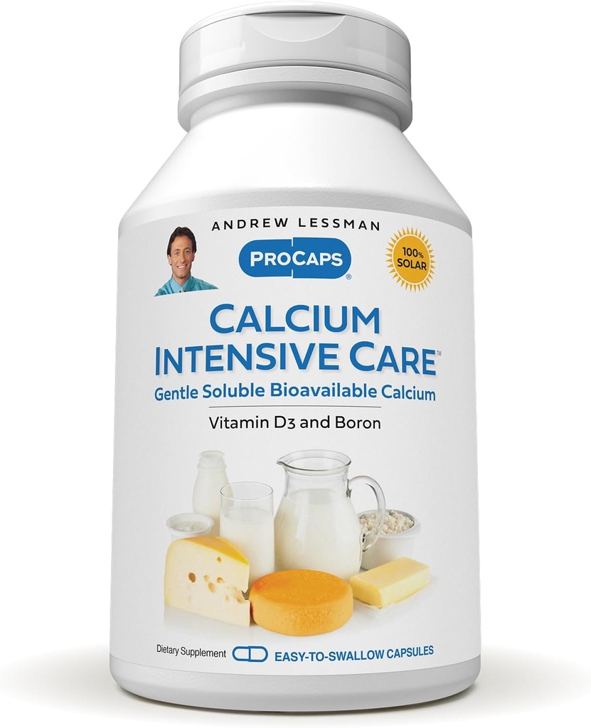 ANDREW LESSMAN Vápník intenzivní péče - 60 Kapsle - Udržuje zdravé kosti a kosterní tkáně. Vitamin D, Boron. Ultra- Fine, vysoce absorbovatelný prášek v easy- to - polykací kapsle. Žádné přísady.