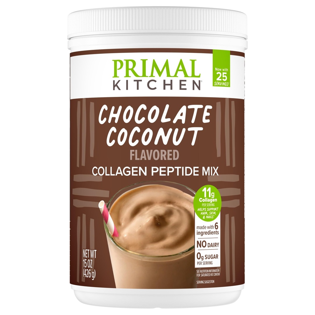 Primal Kuchyně Čokoláda Kolagen Palivo ® Drink Mix, Čokoláda Kokosové Kolagenové Peptidy, No Dairy nebo umělé sladkosti, 15 Ounces