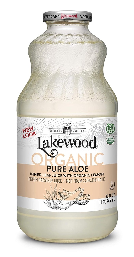 Lakewood Organic Pure Aloe Inner Leaf, Fresh Pressed, 32 Fl Oz, balení po 6 ks