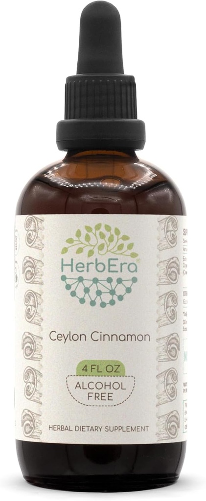 Ceylon Skořice B120 Alkoholicko-bez bylinného extraktu Tinktura, Koncentrované kapalné kapky přírodní skořice (Cinnamomum Verum) (4 fl oz)