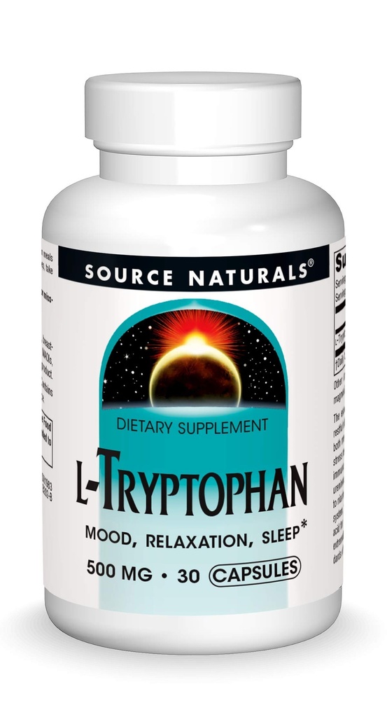 Zdroj Naturals L- tryptofan, pro Mood, Relaxation, and Sleep *, 500mg - 30 Kapsle