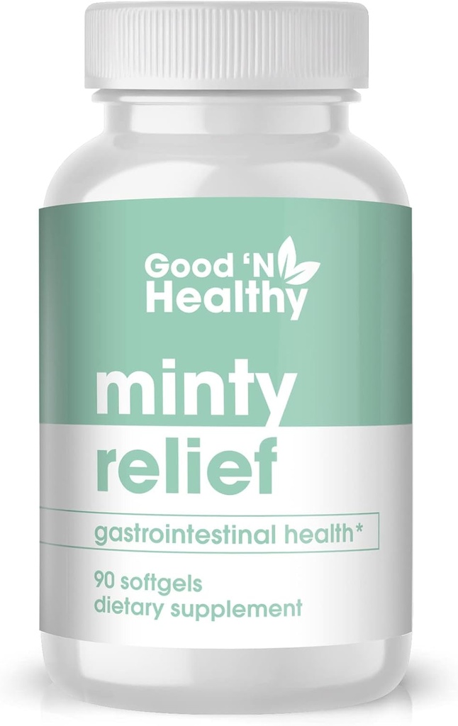 Dobrý 'N Zdravá Minty Relief Peppermint Oil Softgels, dodatek pro přírodní stravitelný komfort, 3 Měsíční dodávky