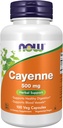 Nyní Potraviny doplňky, Cayenne (Capsicum annuum) 500 mg, Bylinná podpora, 100 Veg Kapsle
