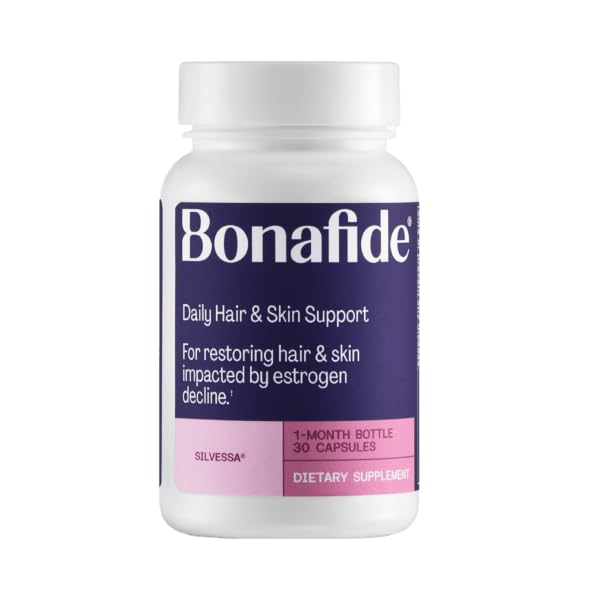 Bonafide Silvessa Vlasy & Kožní podpora Kapsle - Hormone- Free, Drog- Free Daily Nurification for Hair & Skin během Menopauze - 30 denní dodávky (30 Kapsle)