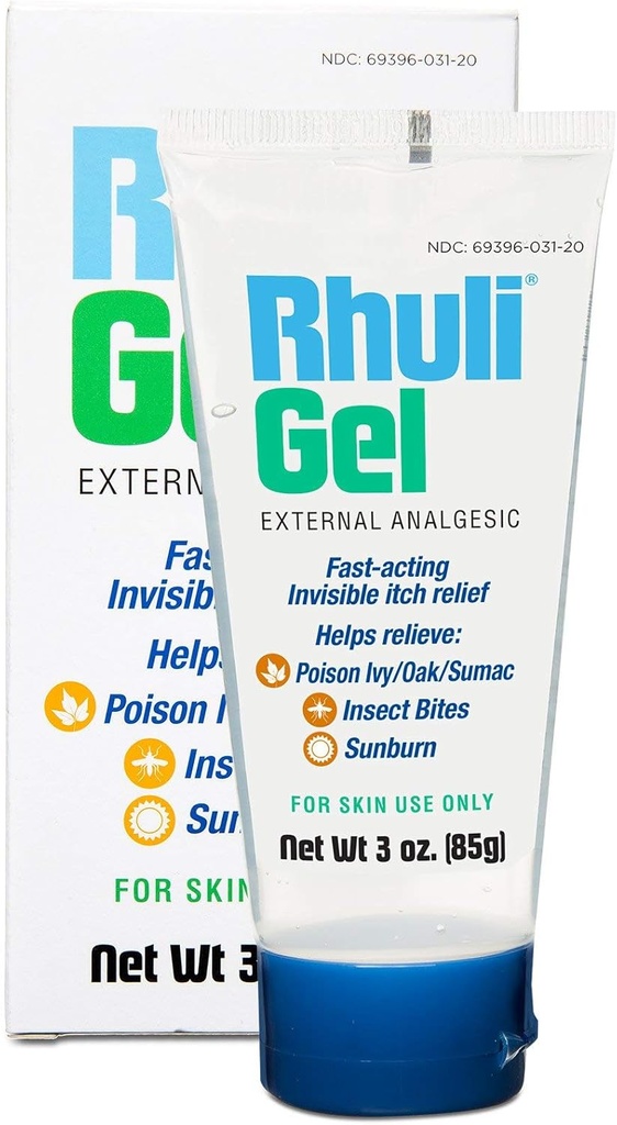 Anti- Itch Gel for Sunburn, Mosquitos, Bug Bites, Poison Ivy, Poison Oak Relief - Analogická chlazení Léčba pro Topical Skin Use - 3 Oz Tube