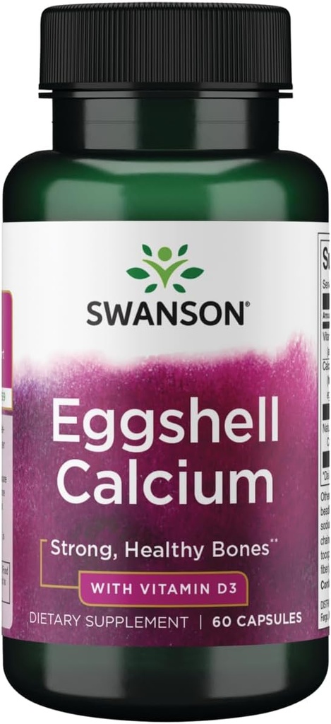 Swanson Eggshell vápník s vitamínem D-3 60 Kapsle