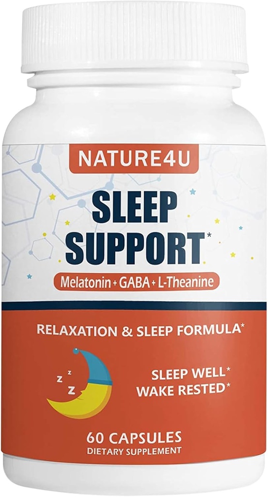3 v 1 Spánkové pomůcky pro dospělé Extra síla, rozšířit uvolnění melatonin 5 mg, L Theanine 250 mg, GABA 250 mg, Relaxation and Sleep Supplement, 60 Kapsle
