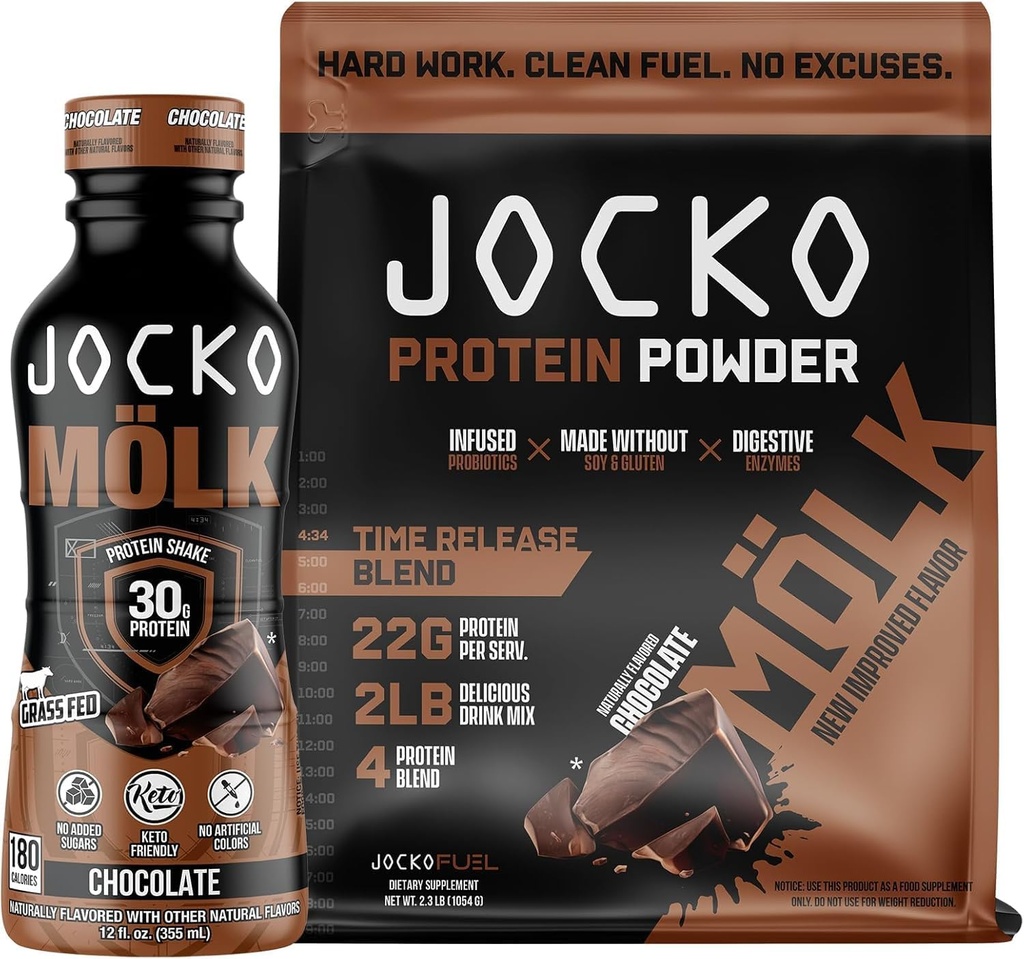 Jocko Fuel 2 Balení Bundle - Čokoládový MoLK Protein Powder & RTD Protein Shake