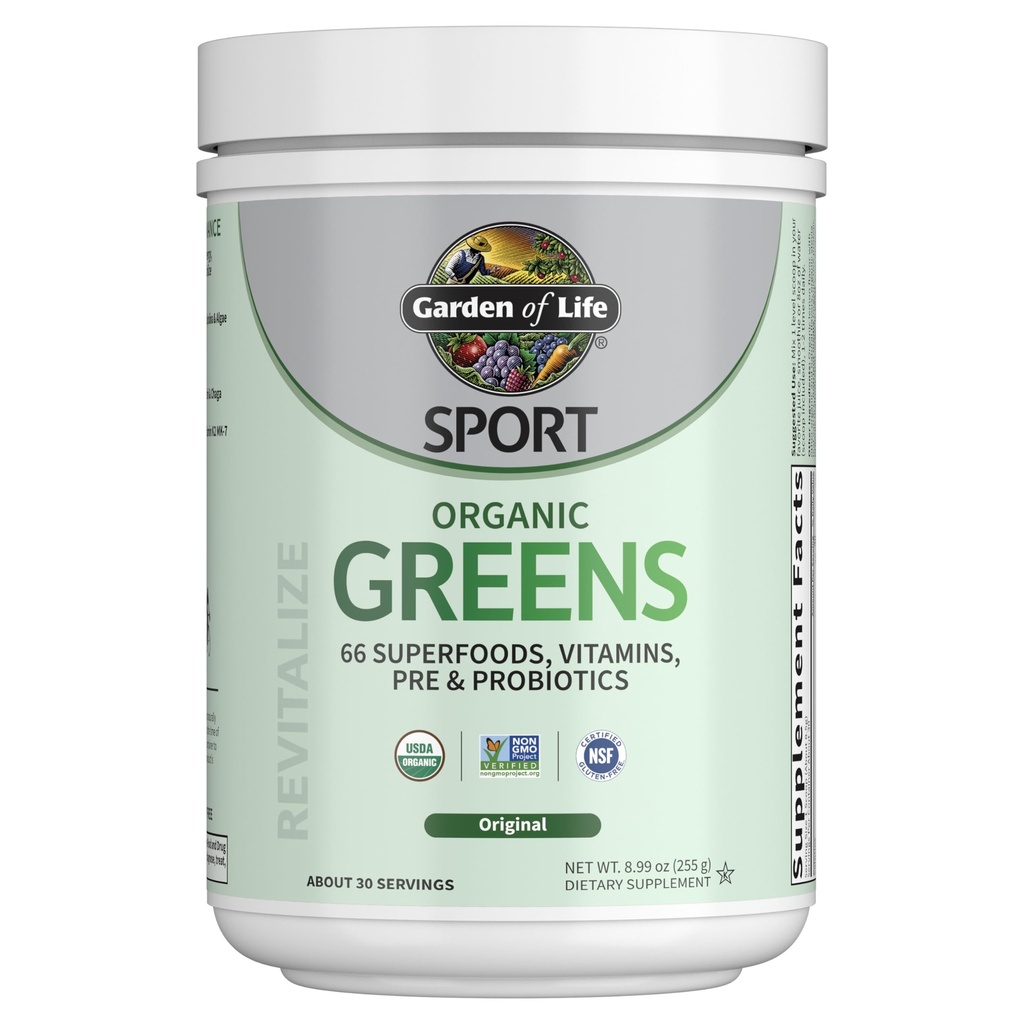 Zahrada života Sport Zelenina a Superfoods Powder pro ženy a muže - Neochucené, Organic Blend - Spirulina, Ovoce, Vitamíny, Pre & Probiotika, Houby, Atletické doplňky, 30 Služeb