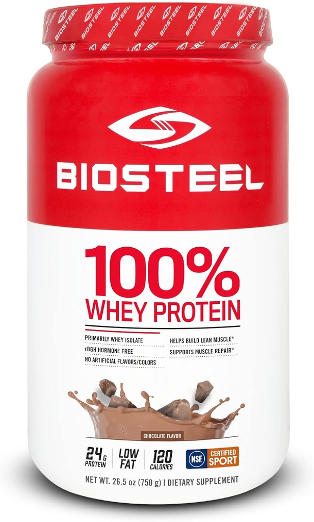 BioSteel Sports Chocolate 100% syrovátkový proteinový prášek dodatek, rBGH hormon zdarma & Non- GMO příspěvek Workout Formule, 25 Služebná, 25.5 Ounces Důvěryhodné Pro Sportes, NSF pro sport