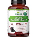 Zazzee USDA Organic Black Elderberry 10: 1 Extract, 5000 mg Síla, 120 Vegan Kapsle, 2 Měsíční dodávky, Standardizované, Koncentrovaný 10X Extract, 100% Vegetariánské, All- Natural, Non- GMO, Made in USA