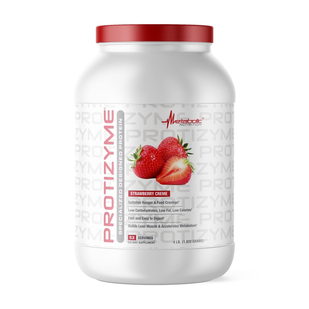 Metabolická výživa, Protizym, 100% syrovátkový protein prášek, vysoký protein, nízký obsah sacharidů, nízký obsah syrovátkového proteinu, trávicí enzymy, 24 esenciální vitaminy a minerální látky, 4 libry (52 ser)