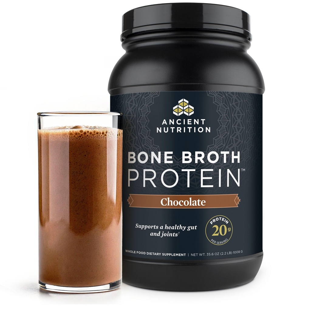 Starověké nutriční trava Fed, Cage Free, Bone Broth Protein Powder, 20g protein, Hydrolyzované kolagen Peptides, Keto & Paleo Friendly, Podporuje společné, Gut zdraví, čokoláda, 40 Služeb