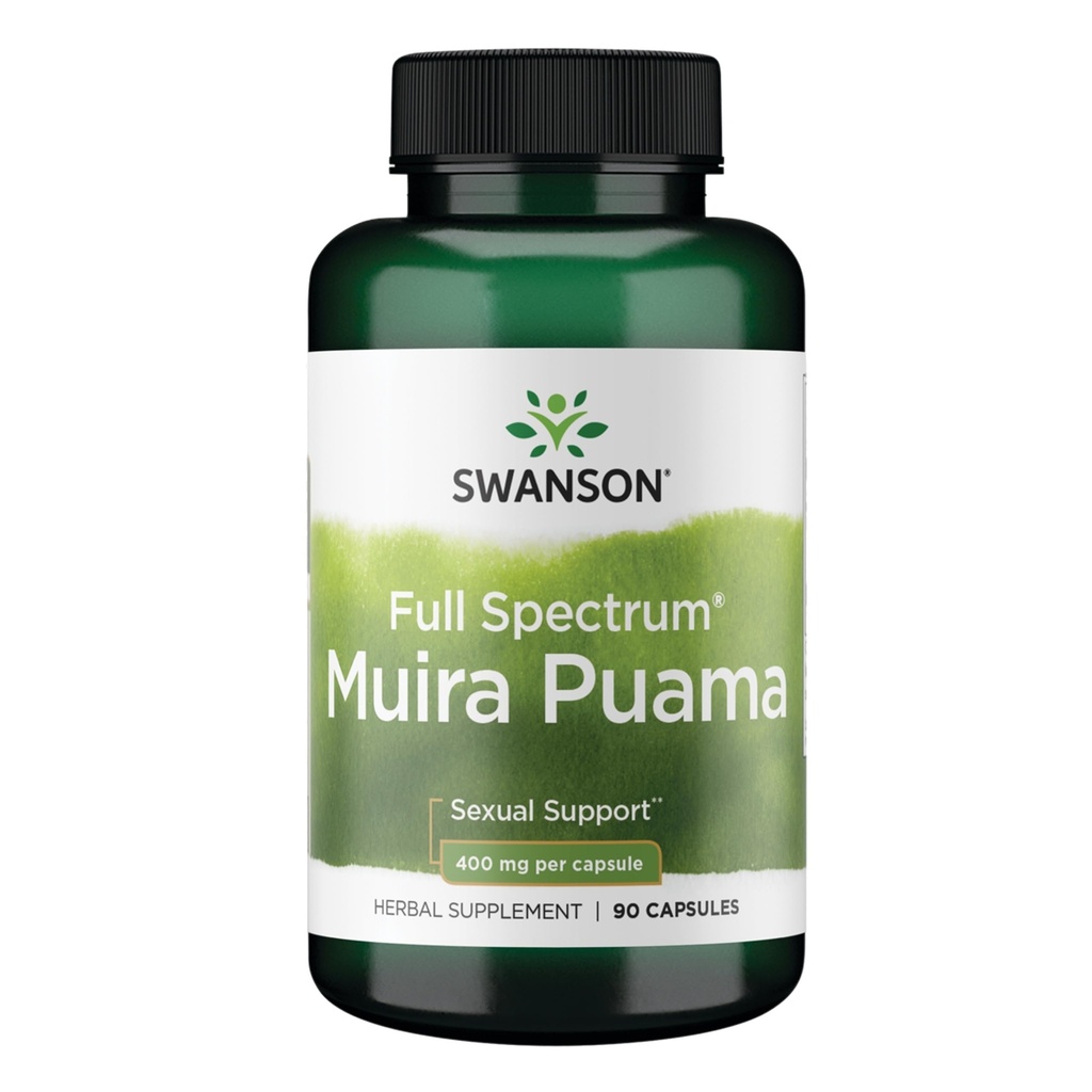 Swanson Muira Puama Root Sexuální zdraví mužnost Podpora mužských žen doplněk 400 mg 90 Kapsle