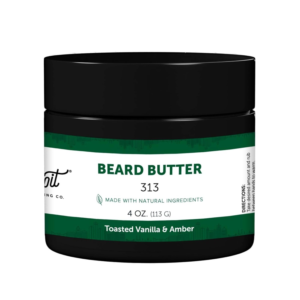 Detroit Grooming Co. Beard Butter for Men CARL 124; Softens, Thickens & Hydrates with Safflower Oil & Shea Butter CARL 124; 313 Scent, 4oz