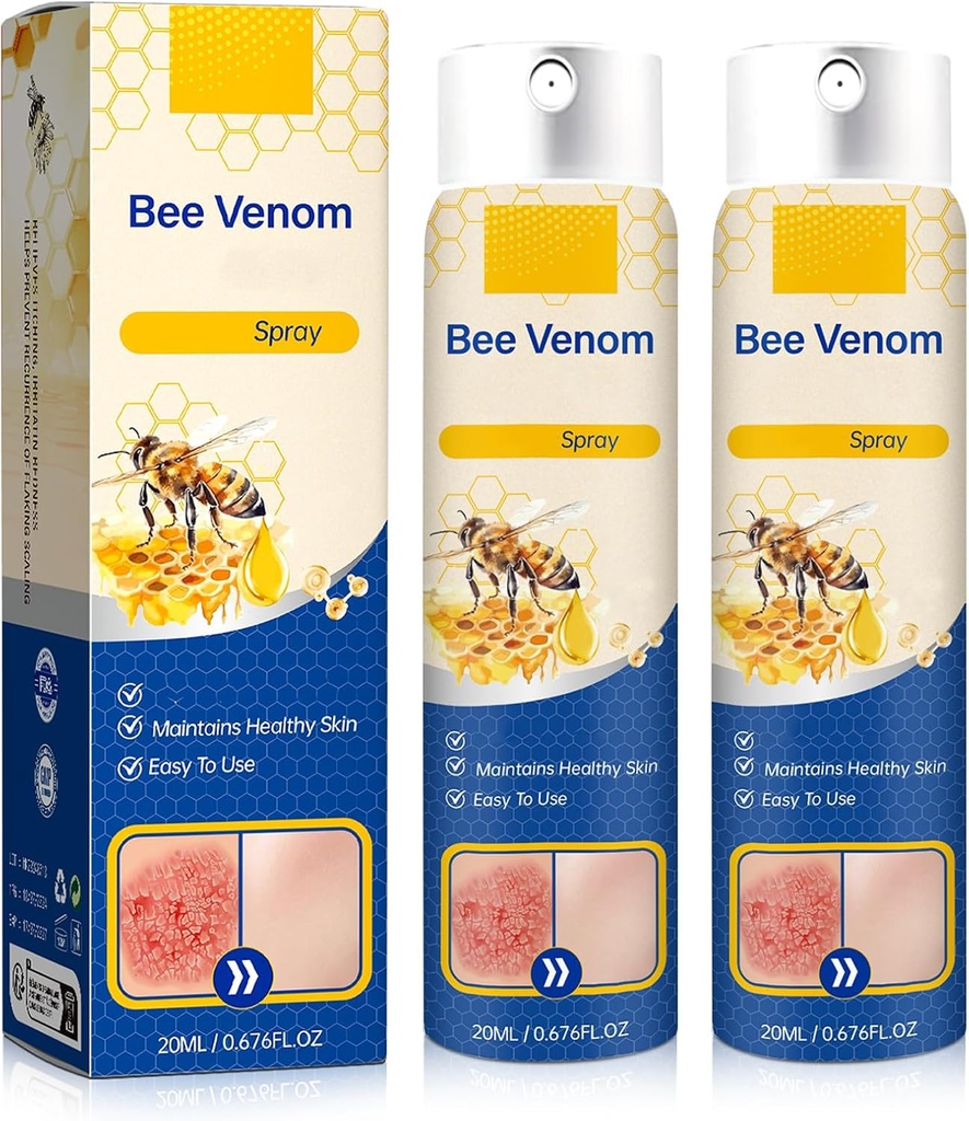 Bee Venom Spray - 100% čisté přírodní venom opravy, Bee Venom Skin Spray pro všechny typy kůže (2PCS)