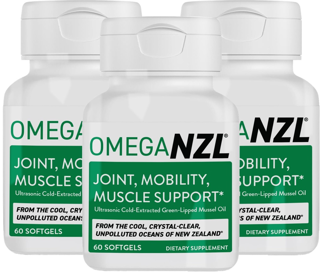 Original Omega-3 Joint Support Supplement, Best Natural Muscle Relief, Green Lipped Mussel Oil Capsules, 180 Softgels, No Fishy Aftertape