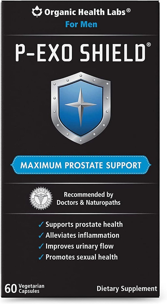 Organic Health Labs P- ExoShield Kompletní podpora prostaty se Saw Palmetto, 60 Veggie Kapsle