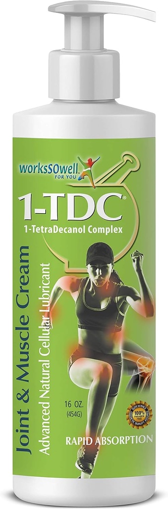1tdc Joint & Muscle Relief Cream - Use On Back, Knee, Neck, Rameno, Hip - Soothes Stiff Joints, Svaly, a zranění v 5-10 minut - Relaxer - 16 oz