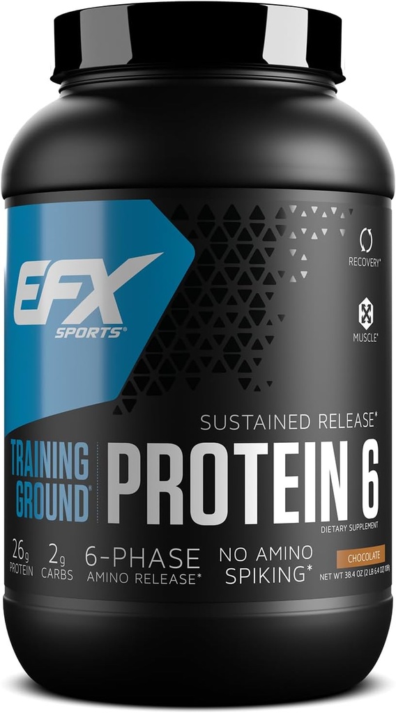 EFX Sports Training Ground Protein 6 cd 124; Syrovátka izolát & koncentrát, Vejce bílá, & Pea protein cut 124; 26g 6- zdroj setrvalá uvolňování protein cd 124; 32 porcí (Čokoláda)