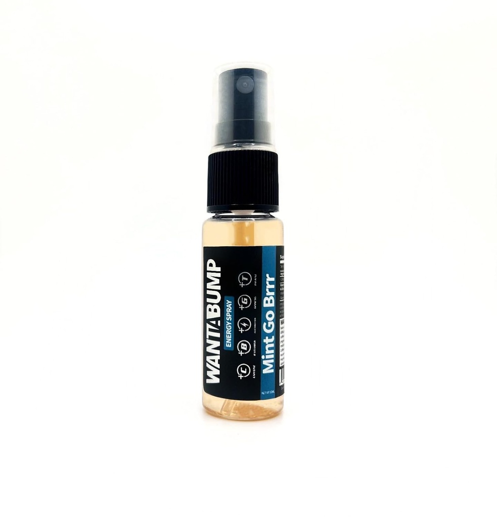 Chcete A Bump Energy Spray & Dech Freshener 124; 400mg kofein 124; B 3, 6, 12 Vitamin Spray 124; Electrolytes Spray 124; No Jitters Spray 124; No Crash Spray 124; Oral Spray