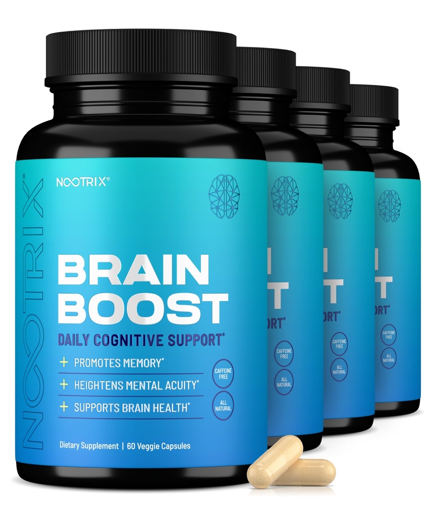 Nootrix Brain Boost Nootropní dodatek w / Gingko Biloba & DMAE PHARMAR 124; Caffeine- Free, Podporuje zdravé mood & funkce mozku w / Gingko Biloba & DMAE 124; 240 Kapsle