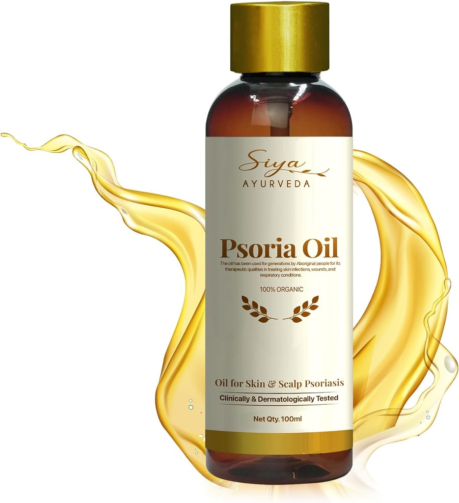 Siya Ayurveda Psoriáza Olej pro přírodní úlevu 124; Olej pro šupiny Psoriázy & Péče o pleť 124; Odstranit psoriázu z kořenů 124; Made with Natural Ingredients - 100 ml