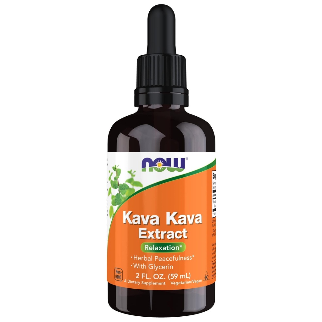Nyní Potraviny doplňky, Kava Kava tekutý extrakt s glycerin, Dropper v ceně, relaxace *, 2-Ounce
