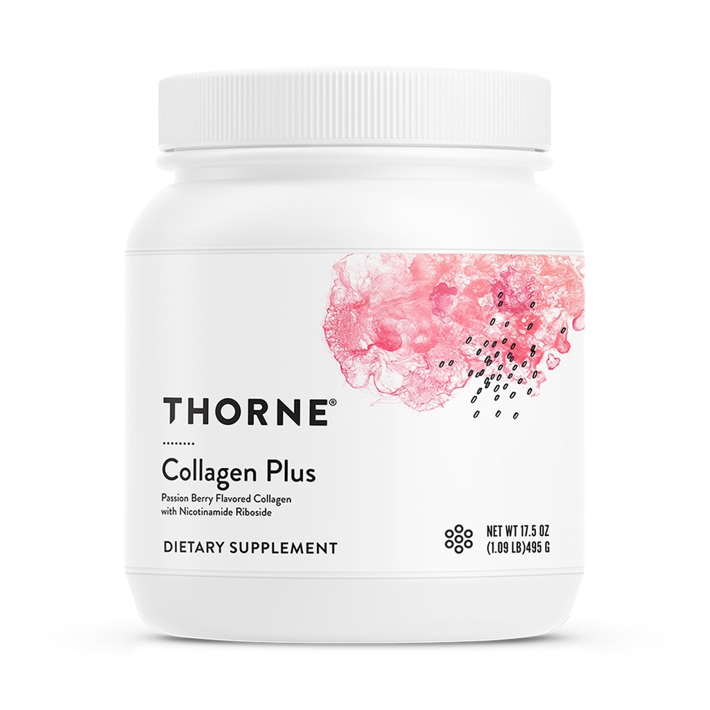 THORNE - Collagen Plus - Collagen Peptides Powder with Nicotinamid Riboside & Klinicky studované ingredience pro kožní texturu & vlhkost - Zdravá pleť, vlasy a nehty * - 17.5 Oz - 30 Služebnictví