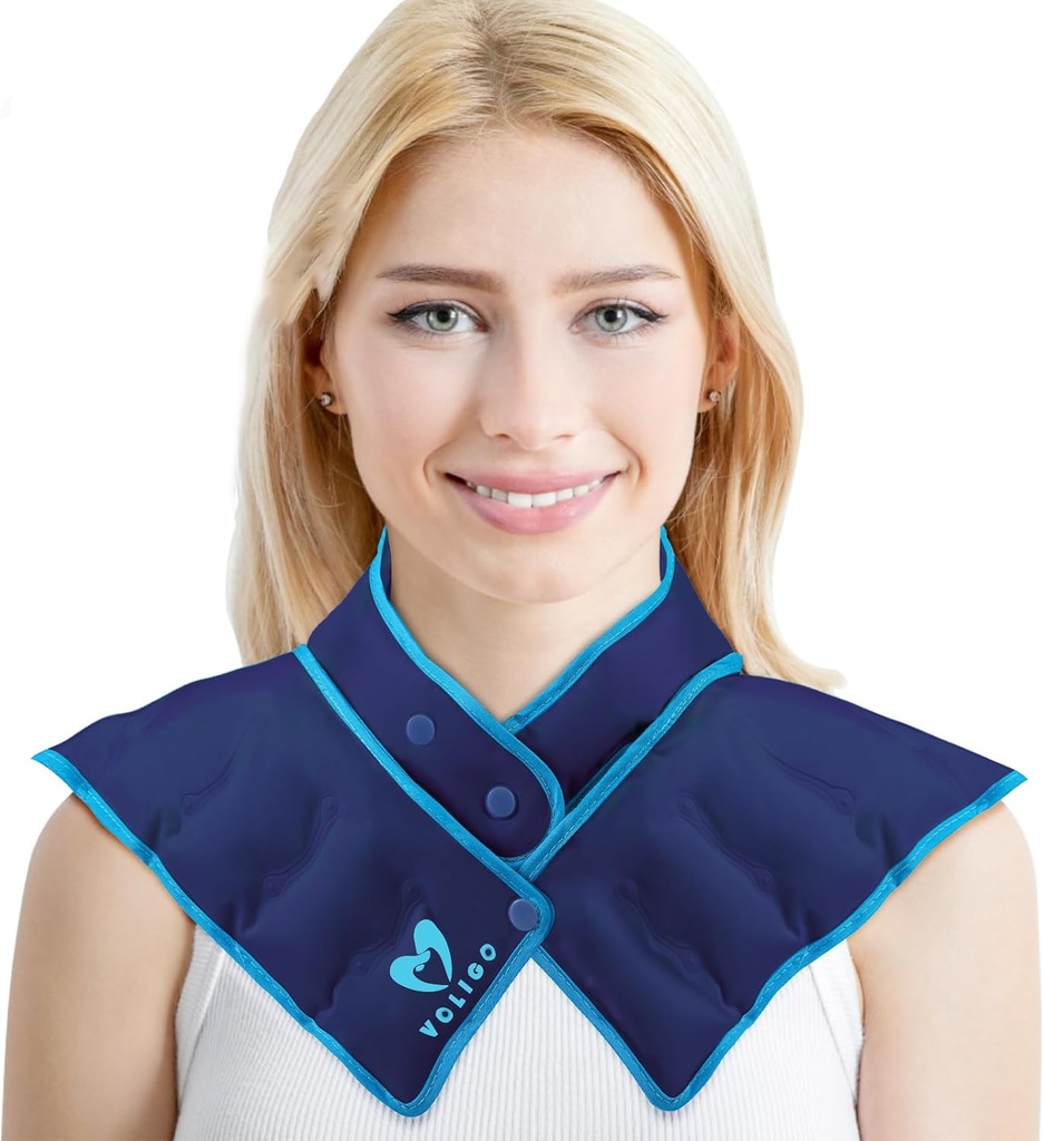 Krční rameno vyhřívání Krk Wrap Mikrovlnné topení Pad, Horké a vlhké bolesti zad Relief Hot Compress, Nastavitelné Mikrovlnné Krční ohřívač (NSF- Blue)
