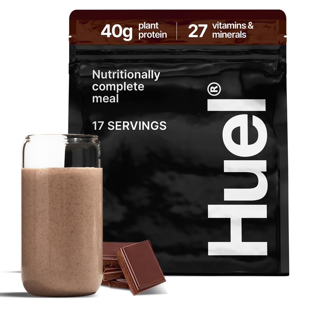 Huel Black Edition CLANE124; Chocolate 40g Vegan Protein Powder CLANE124; Nutričně kompletní jídlo CLANE124; 27 Vitamíny a minerály, gluten zdarma CLANE124; 17 Servings
