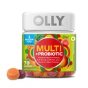 OLLY Multi + Probiotický Dospělý Multivitamin Gummy, Podpora trávicího a imunitního systému, * Žvýkací doplněk, Tropická ochucená, 35 denní dodávka - 70 Počet