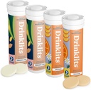 Drinklits Ginger- Lime & Orange Electrolyte Tablety (4) Tube Bundle 124; Daily Hydration Combo Balení 124; Delicious Natural Flavors - 0g Cukr 124; 40 Servings - 10 Tablet per Tube