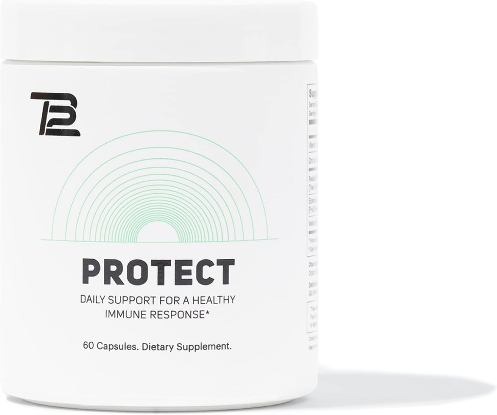 TB12 Protect - Premium 5 v 1 doplněk imunitní podpory se zinkem, Vitamin C, Beta Glucan, Larch Tree Extract, a Elderberry poskytovat denní podporu imunitního systému a zvýšení energetické hladiny
