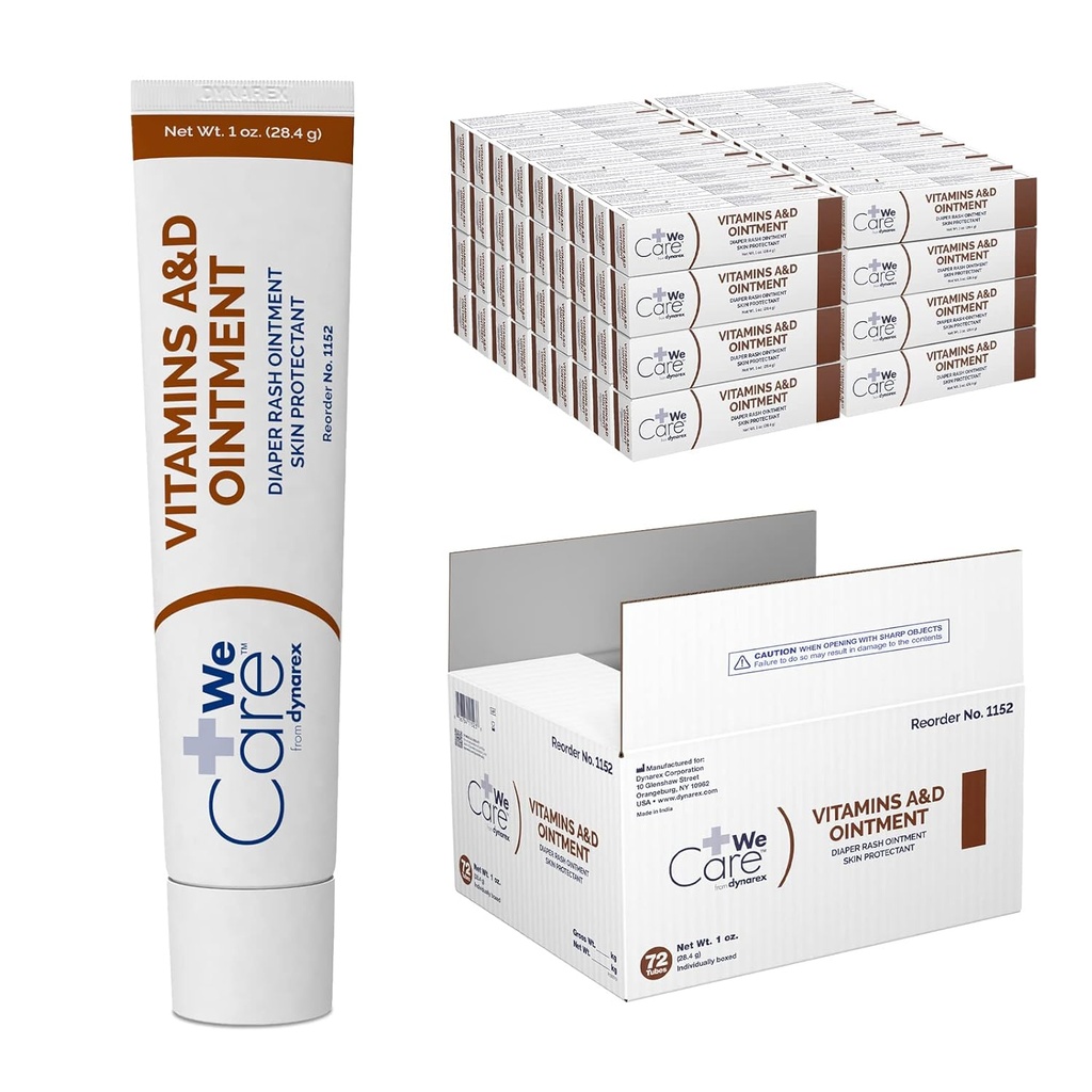Dynarex 1152 Vitamíny A & D Ointment, White, 1 oz. Trubka, balení po 72 kusech