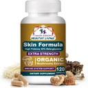 Cancer Sciences Skin Wellness Supplement, USDA Certified Organic Extract Houby Dodatek, Extra síla 1500 mg, High Potency 40% Beta- Glucans, Imunitní podpora, Glowing Complexion, 120 Kapsle