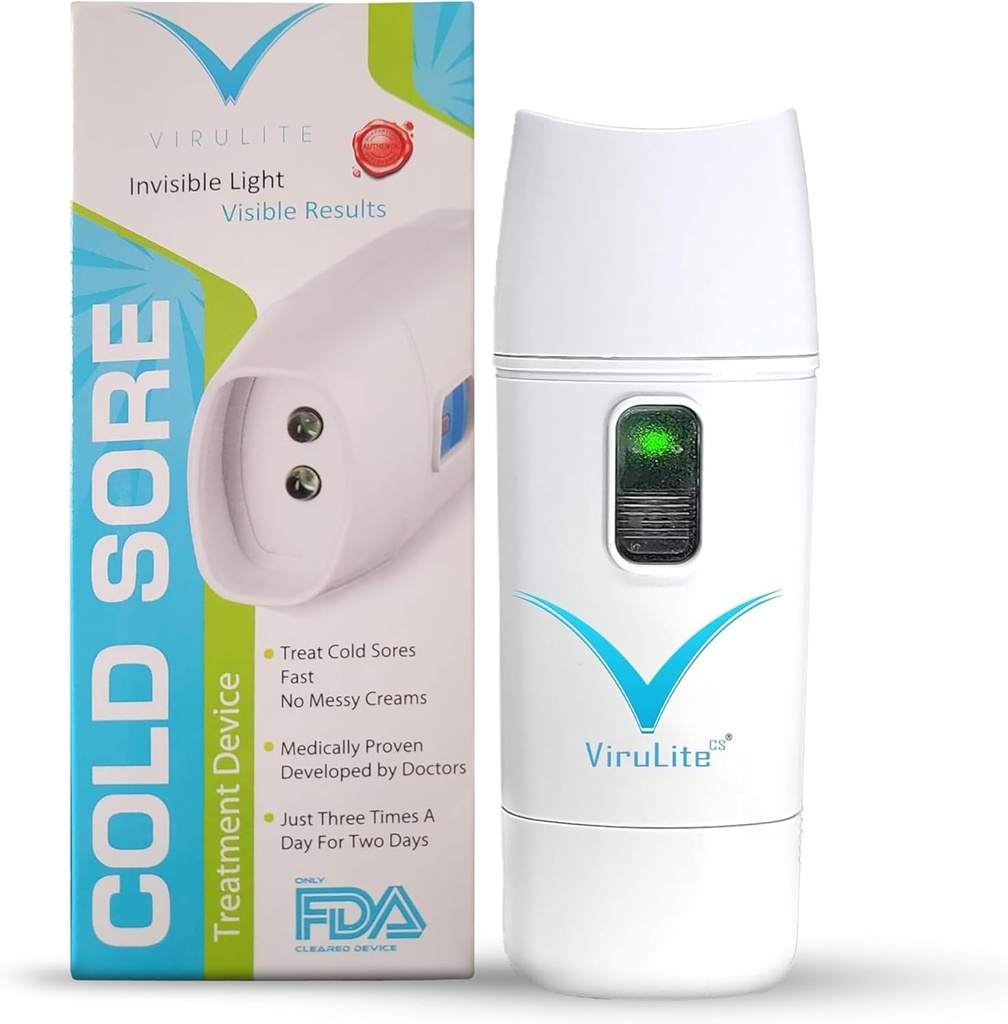 Virulite CS Original Light Therapy Device - Premium Cold Sore Treatment Device - Multi- Patented, Safe & Effective - Cold Sore Zapper with Fast Results, Invisible Light & Non-Invasive Use