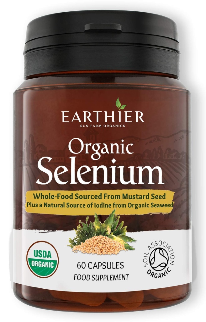 Organické selenium 200 mcg s jódem a silikou Vše z certifikovaných organických potravin - Dva měsíce dodávky